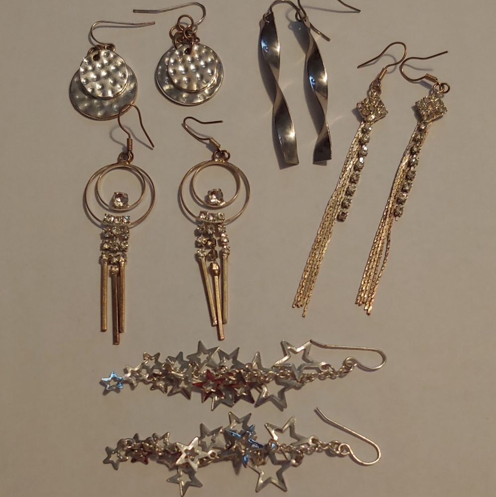 Silver dangle earring bundle